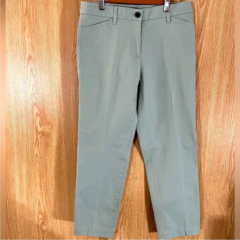 Talbots Mint Green Stretch Cotton Chino Ankle Pants